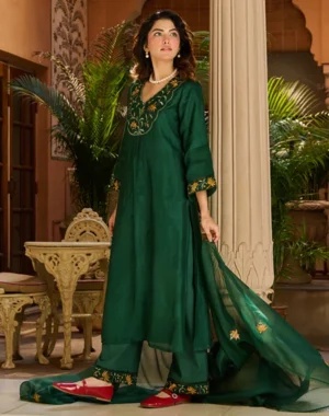 Emerald Grace Anarkali Suit Set